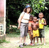 Gail Small visiting kids in the Dominican Republic